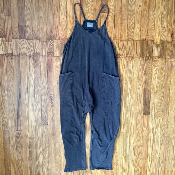 Free People FP Movement Hot Shot Onesie Jumpsuit Washed Black XS - Picture 5 of 9